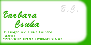 barbara csuka business card